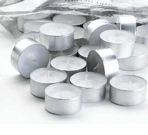 100 Pack Bulk Tea Lights Candles - White Smokeless Tealights Unscented - 9 Hour Burn Time