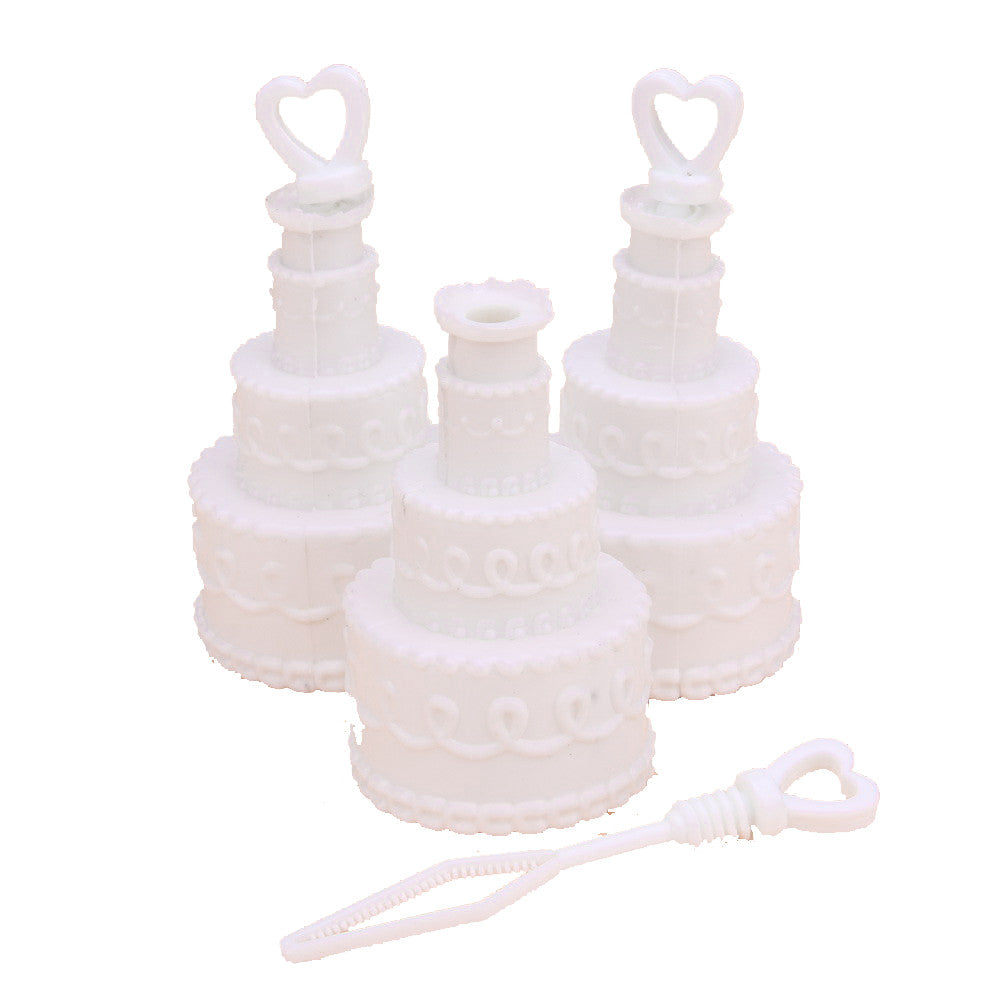 100 Pack Wedding Cake Blow Bubble Bottles White Plastic 6cm High Bomboniere Favour Guest Gift