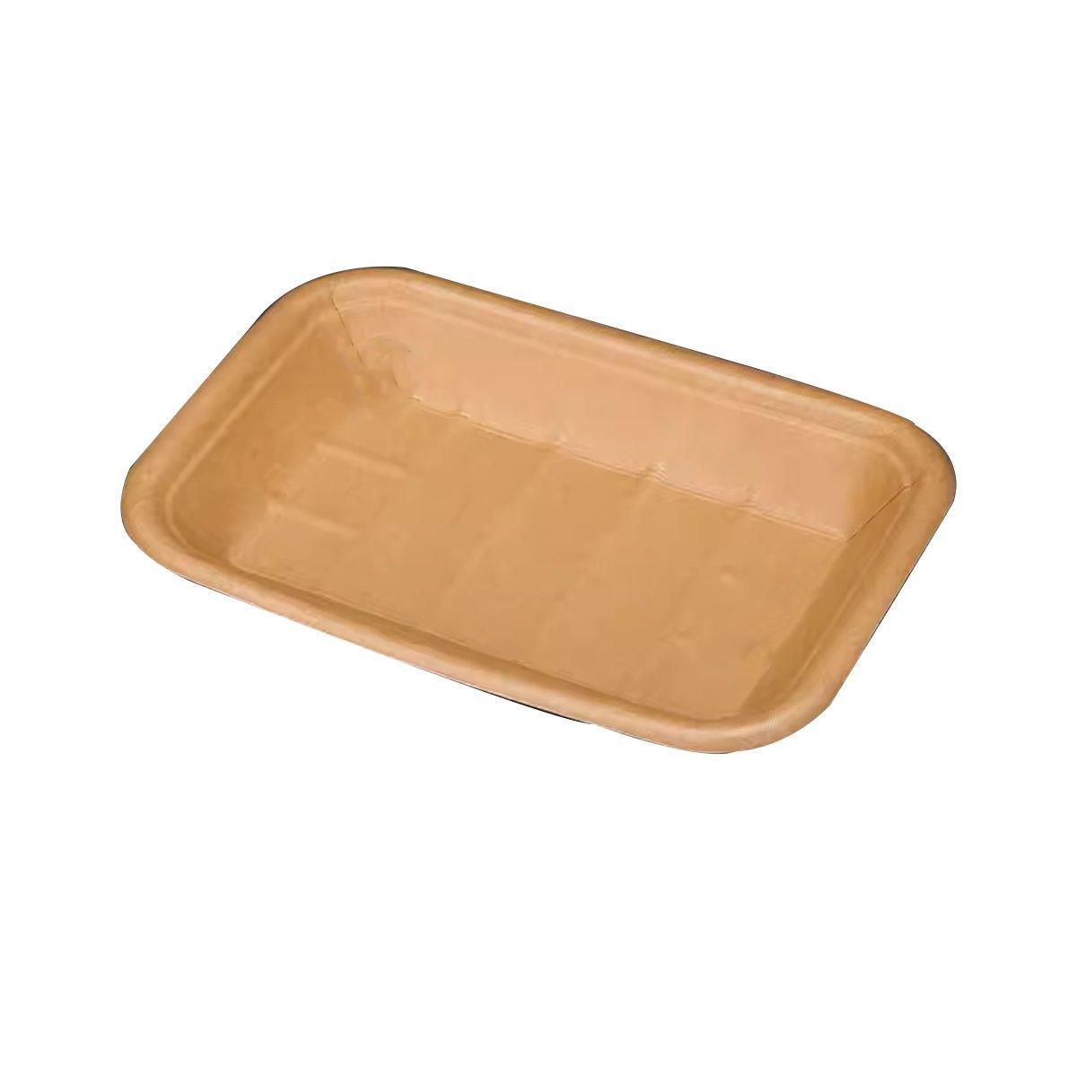 100pcs Eco-friendlyKraft Paper  Trays for Fries Snacks Greaseproof Hot Dog Trays - 6#400ml