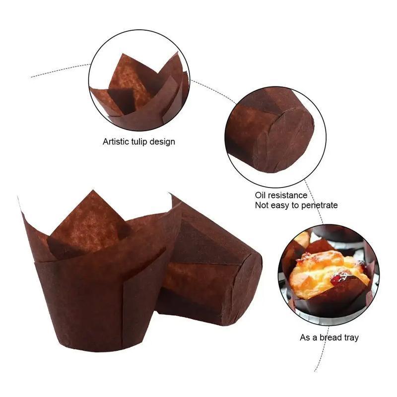 1000PCS Grease-proof Cupcake Liners Muffin Cup Cup Cake Paper Cup Large - Cowhide