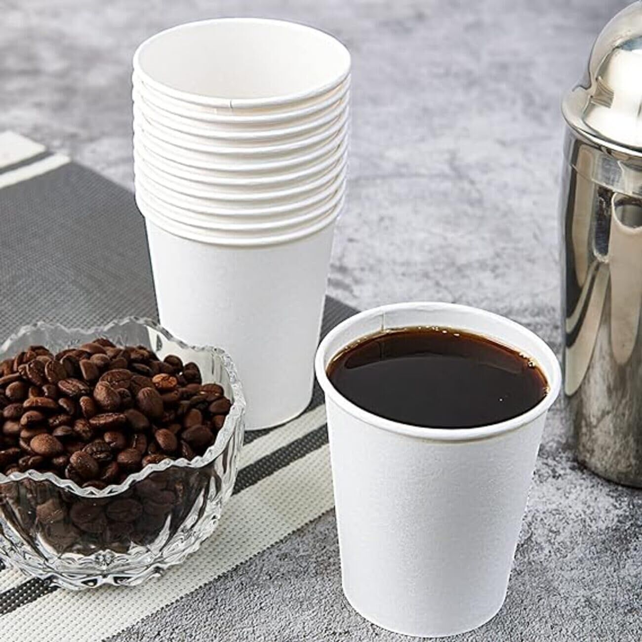 1000pcs 6oz Premium White Paper Coffee Takeaway Cups Bulk