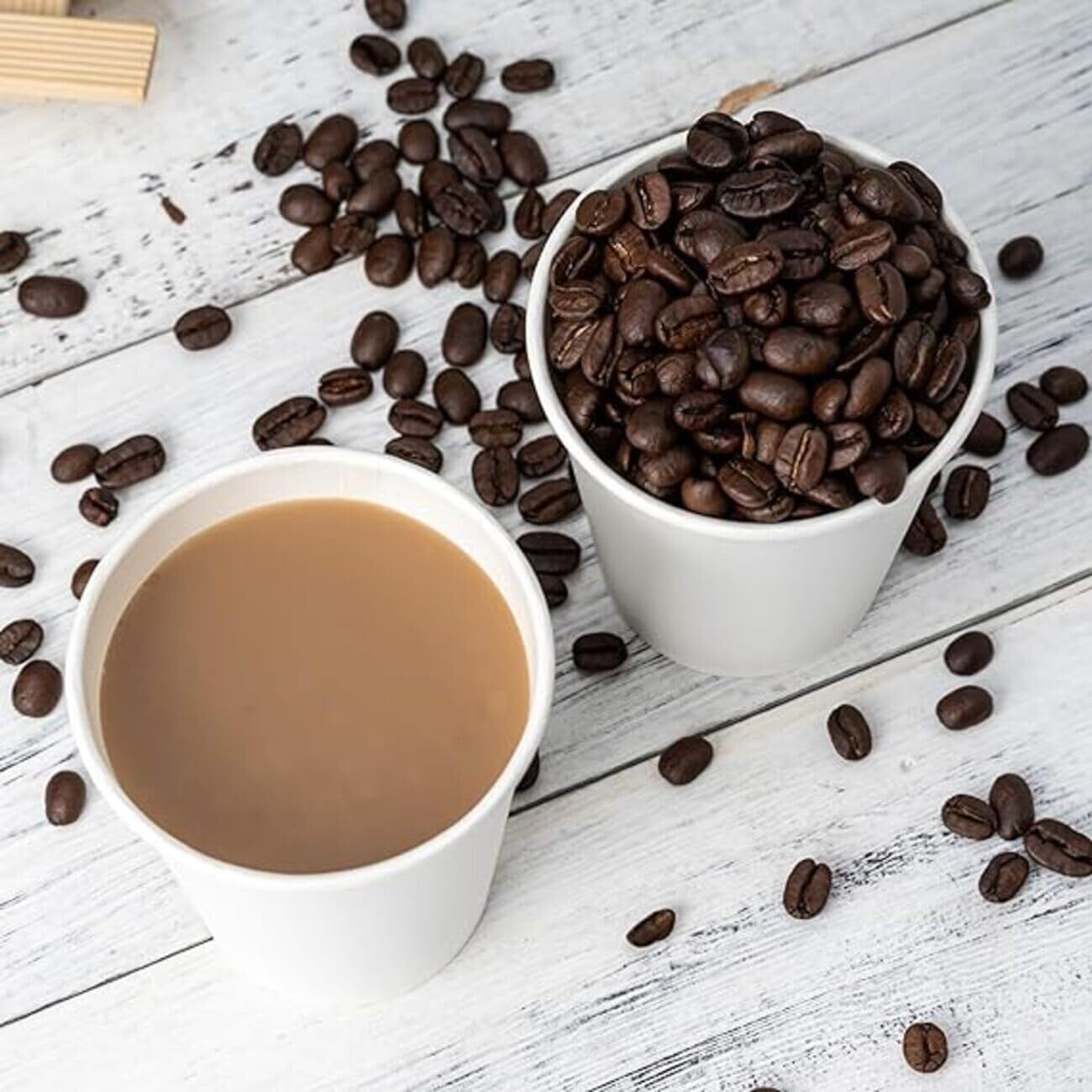 1000pcs 6oz Premium White Paper Coffee Takeaway Cups Bulk