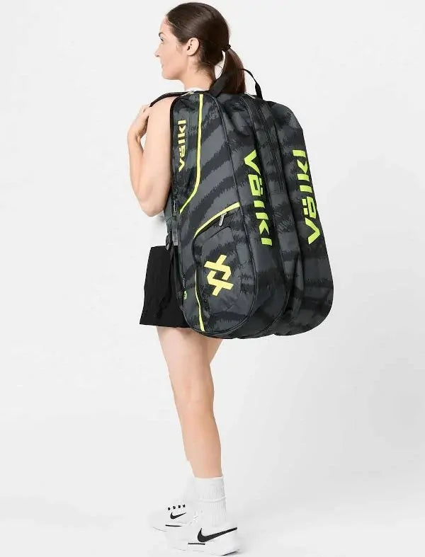 Volkl Zebra Combi Tennis Bag (Fits 6 - 9 Racquet Bag) Black/Neon Yellow