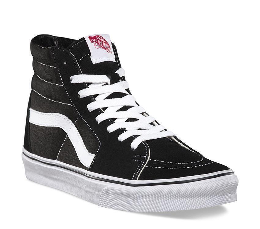 VANS SK8 Hi Casual Shoes High Top Canvas Skateboard Sneakers Old Skool - Black/White-0