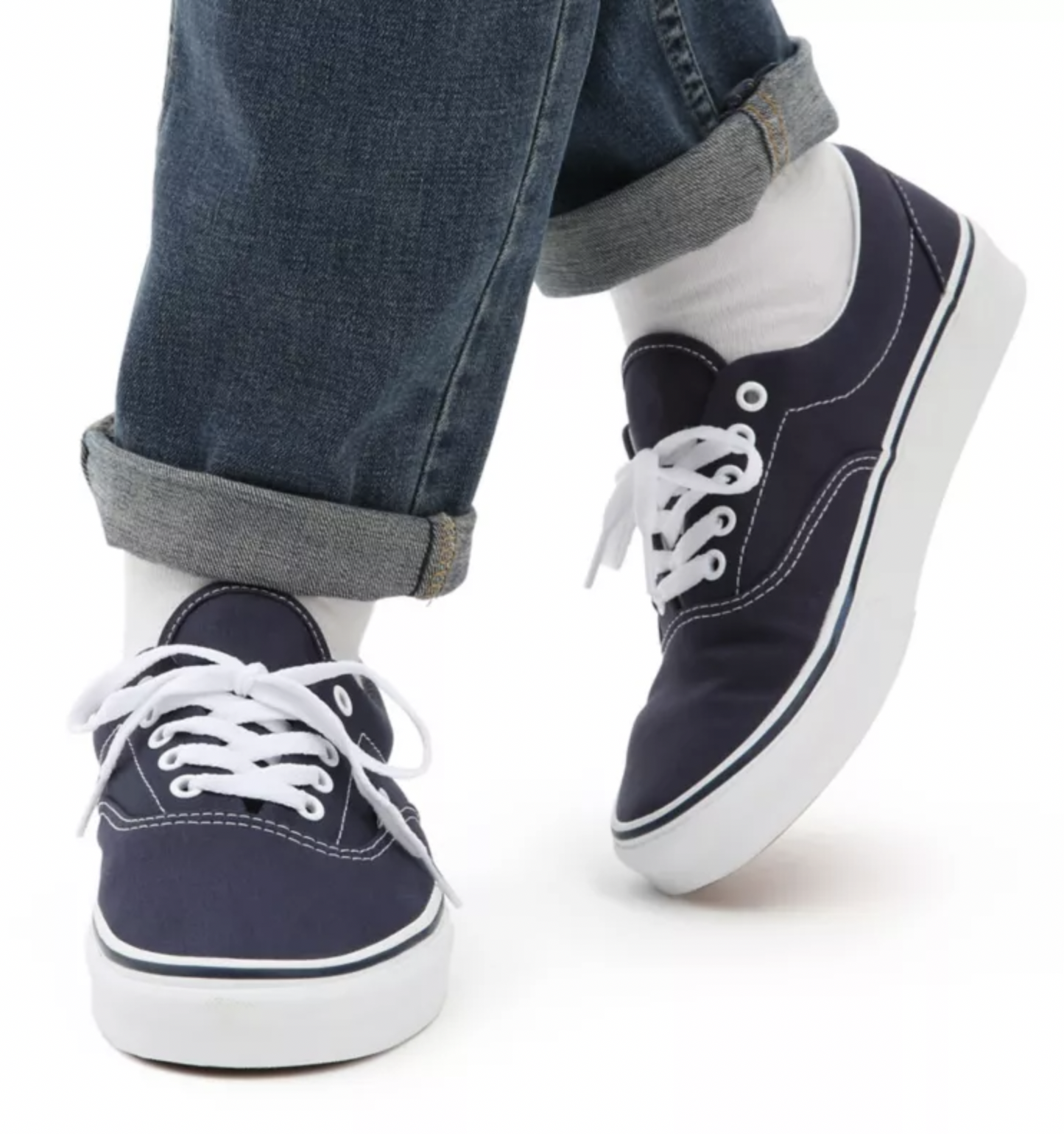 Vans Mens Era Canvas Shoes - Navy (Casual Skateboard Sneakers)-4