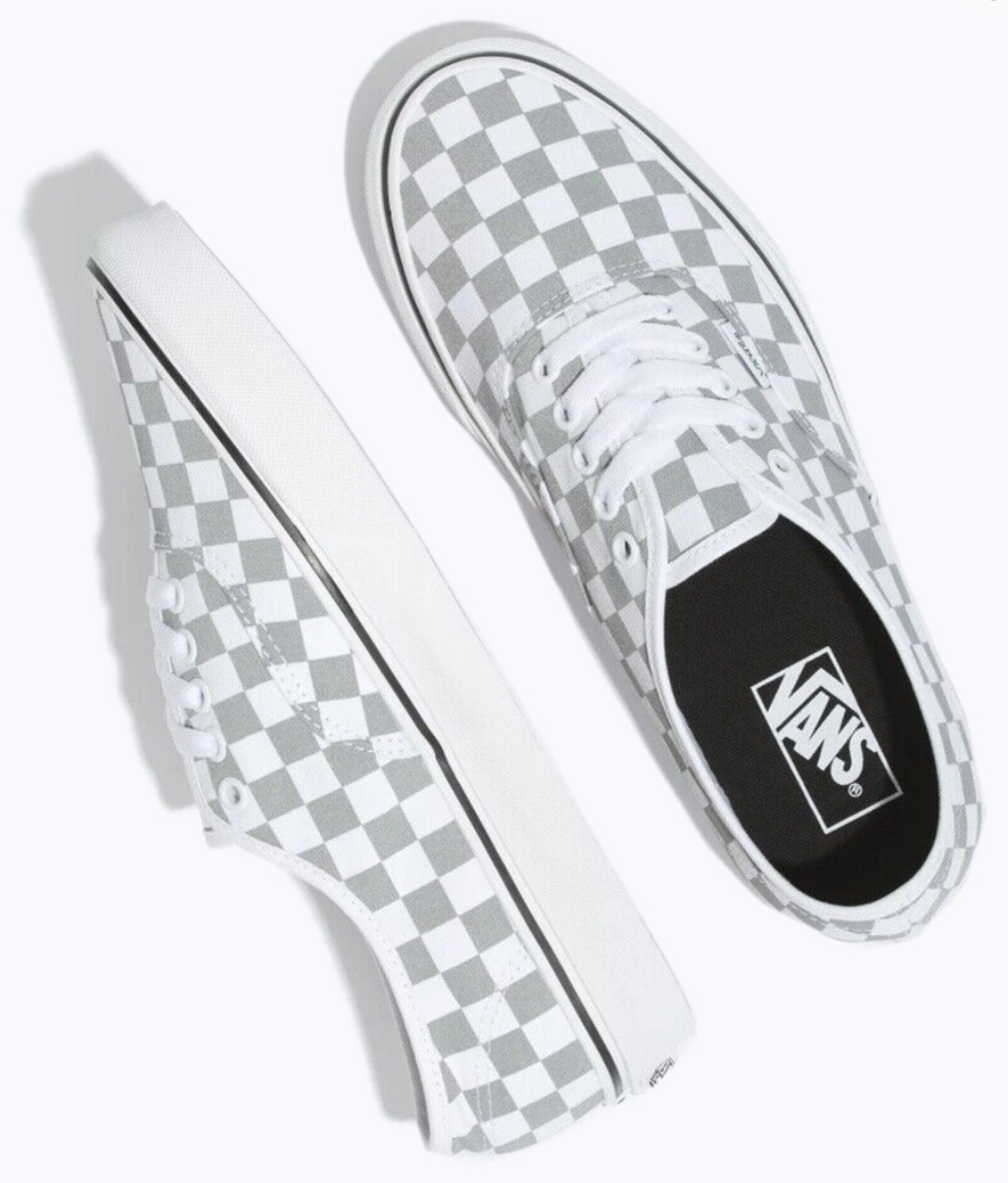 Vans Mens Authentic Canvas Shoes Eco Theory Sneakers Casual - Cosmic Check Grey-4