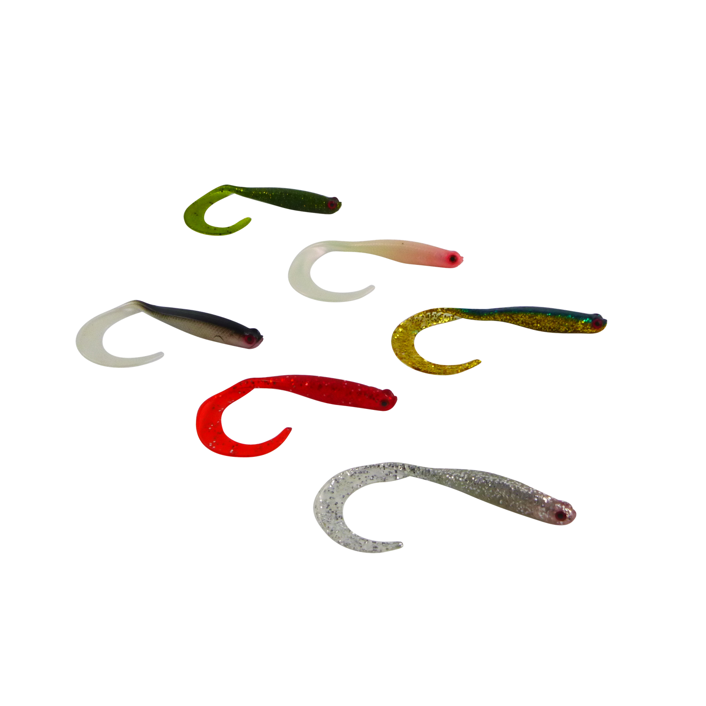 Swimerz 100 mm VTail Soft Plastic Lure, Silver Glitter, 5 pack-1