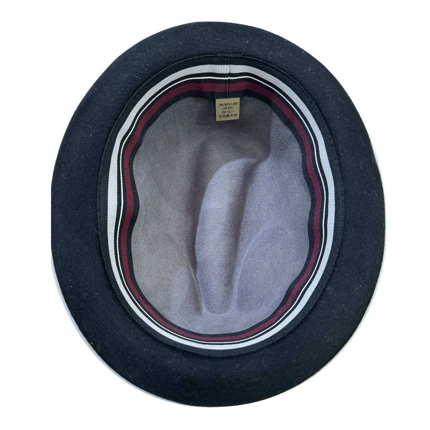 100% Wool Trilby Hat in Grey/Black with Feather-4