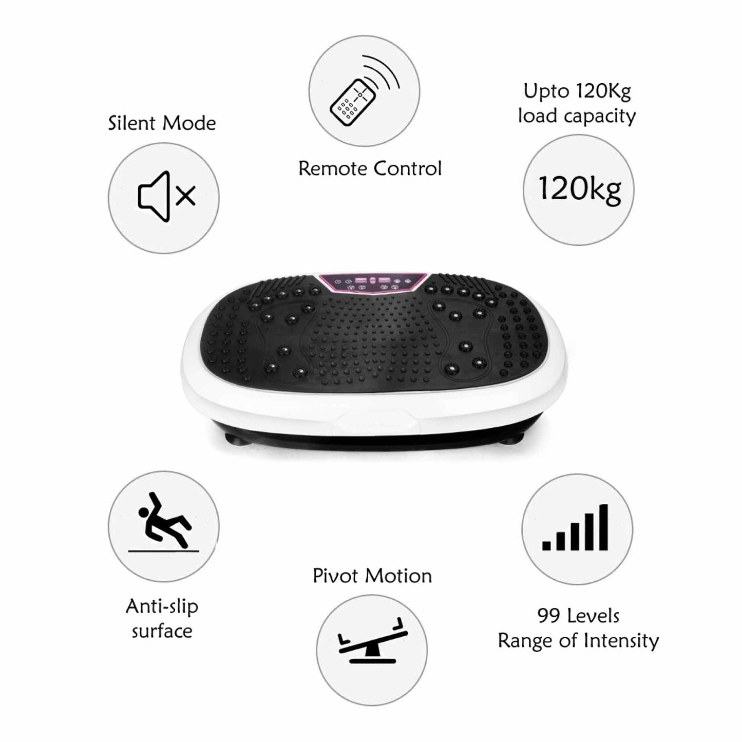 White Mini Vibration Platform - Magnet Therapy Vibrating Machine Exercise Plate-4