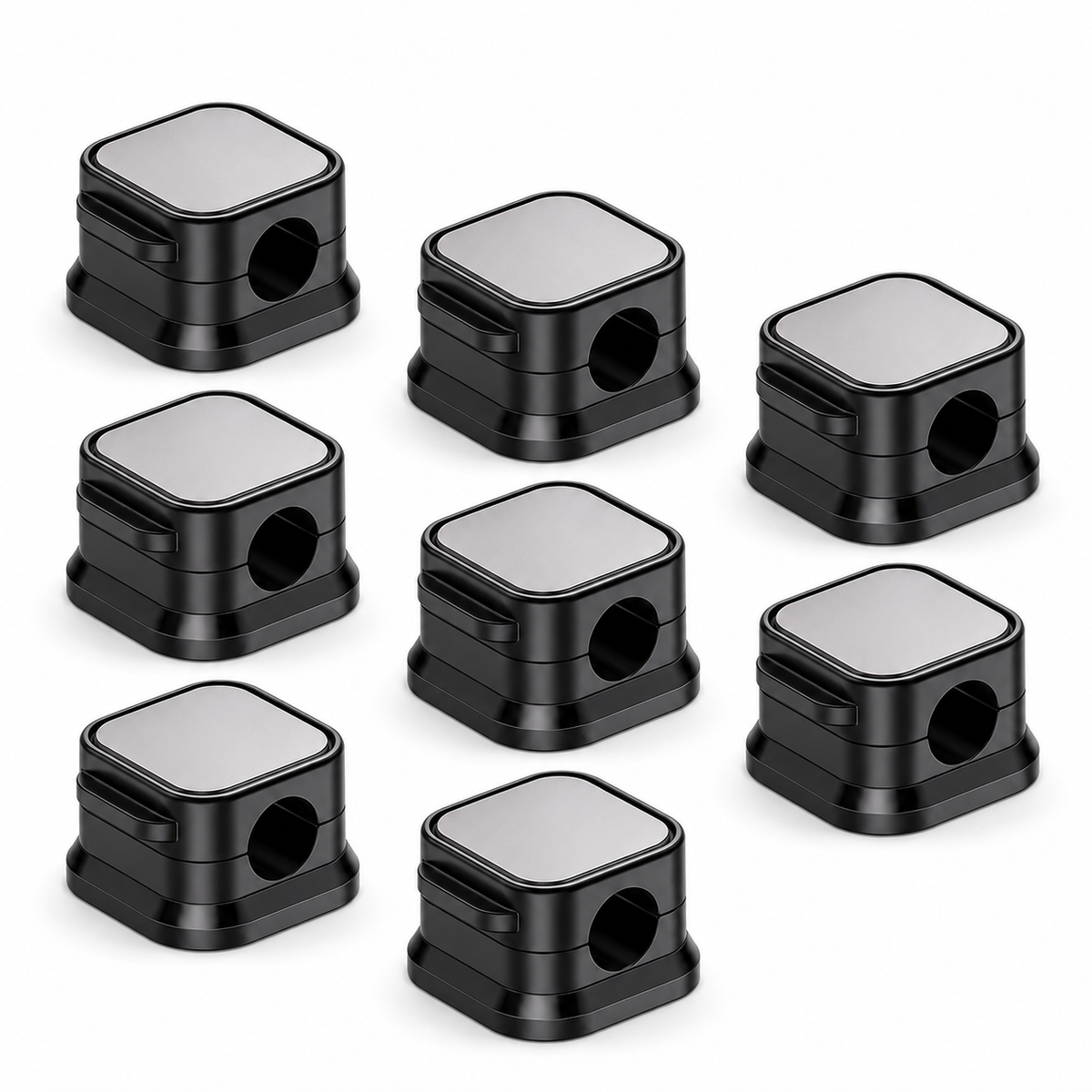 Set of 8 Cable Tidy Organizer Clips Cord Lead Holder in Black