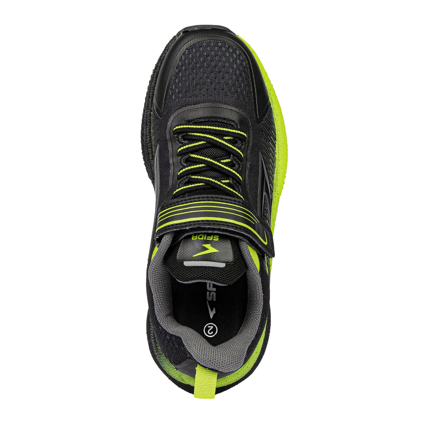 Zephyr 2.0 Boys Runners - Black/Lime V Strap-2