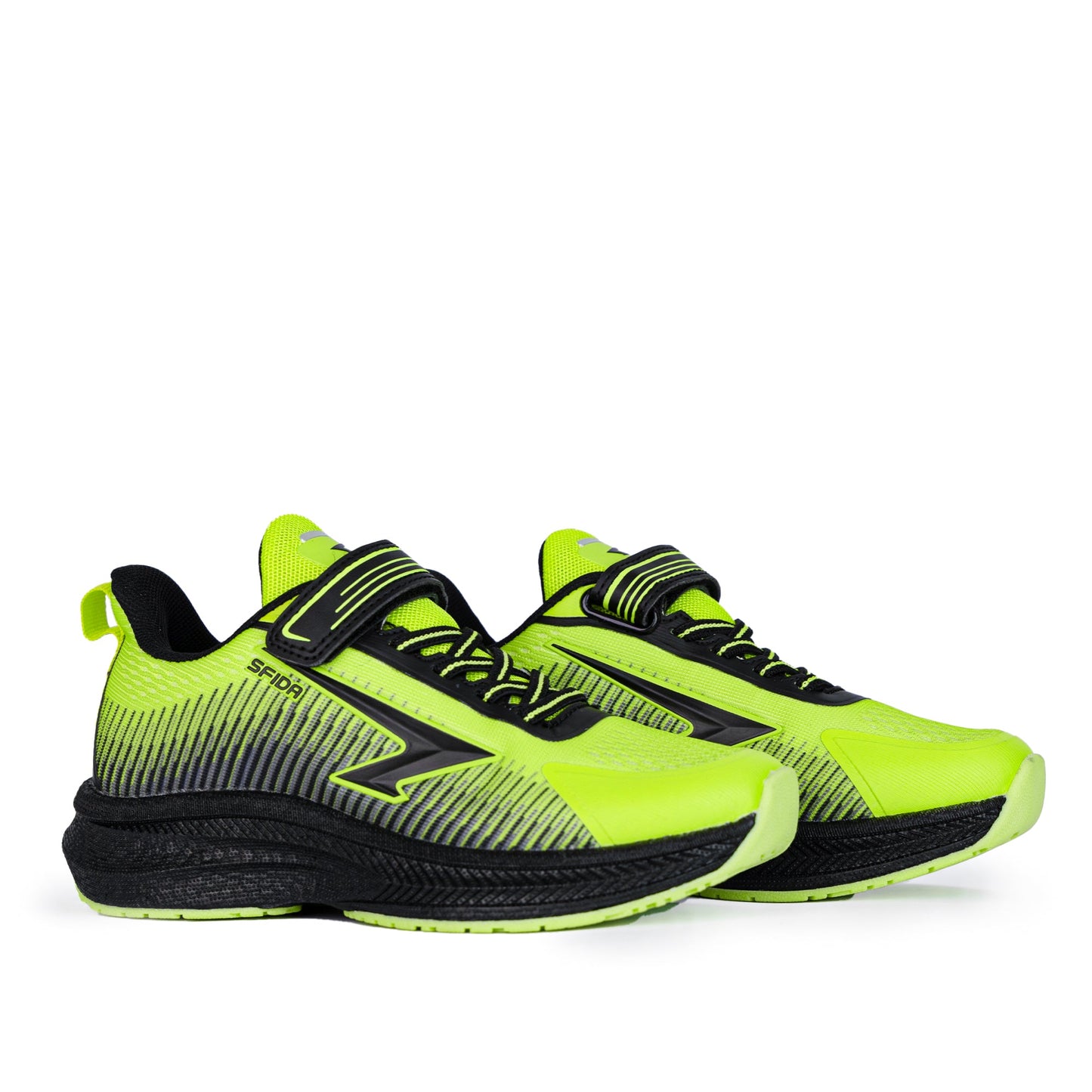 Zephyr Boy's Performance Runners V Strap - Lime/Black-2