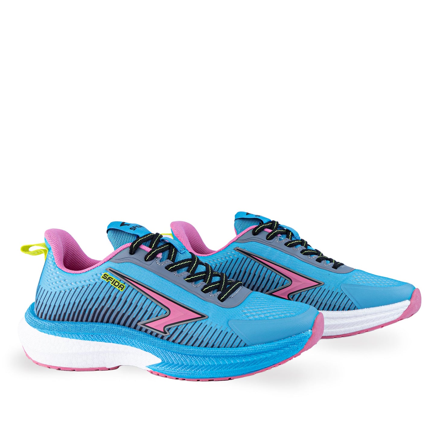 Zephyr Girl's Performance Runners Lace Up - Blue/Pink-2