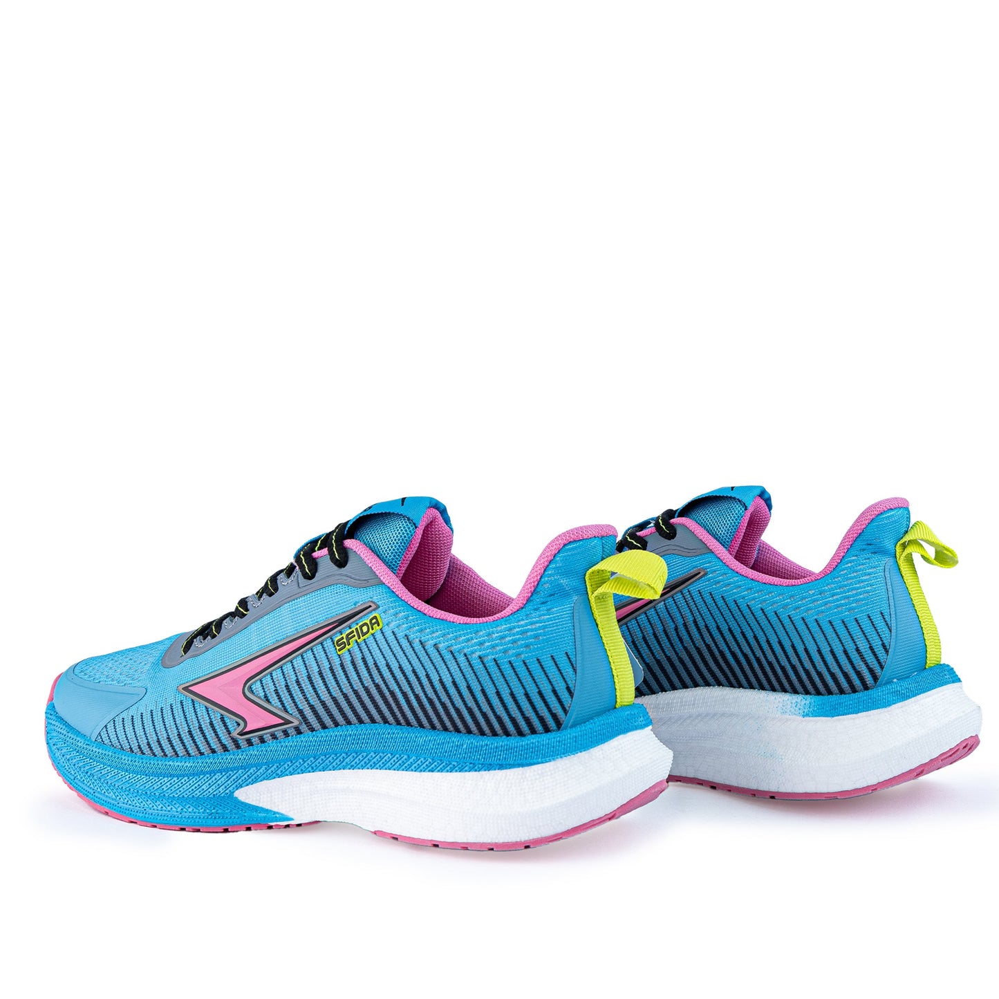 Zephyr Girl's Performance Runners Lace Up - Blue/Pink-3
