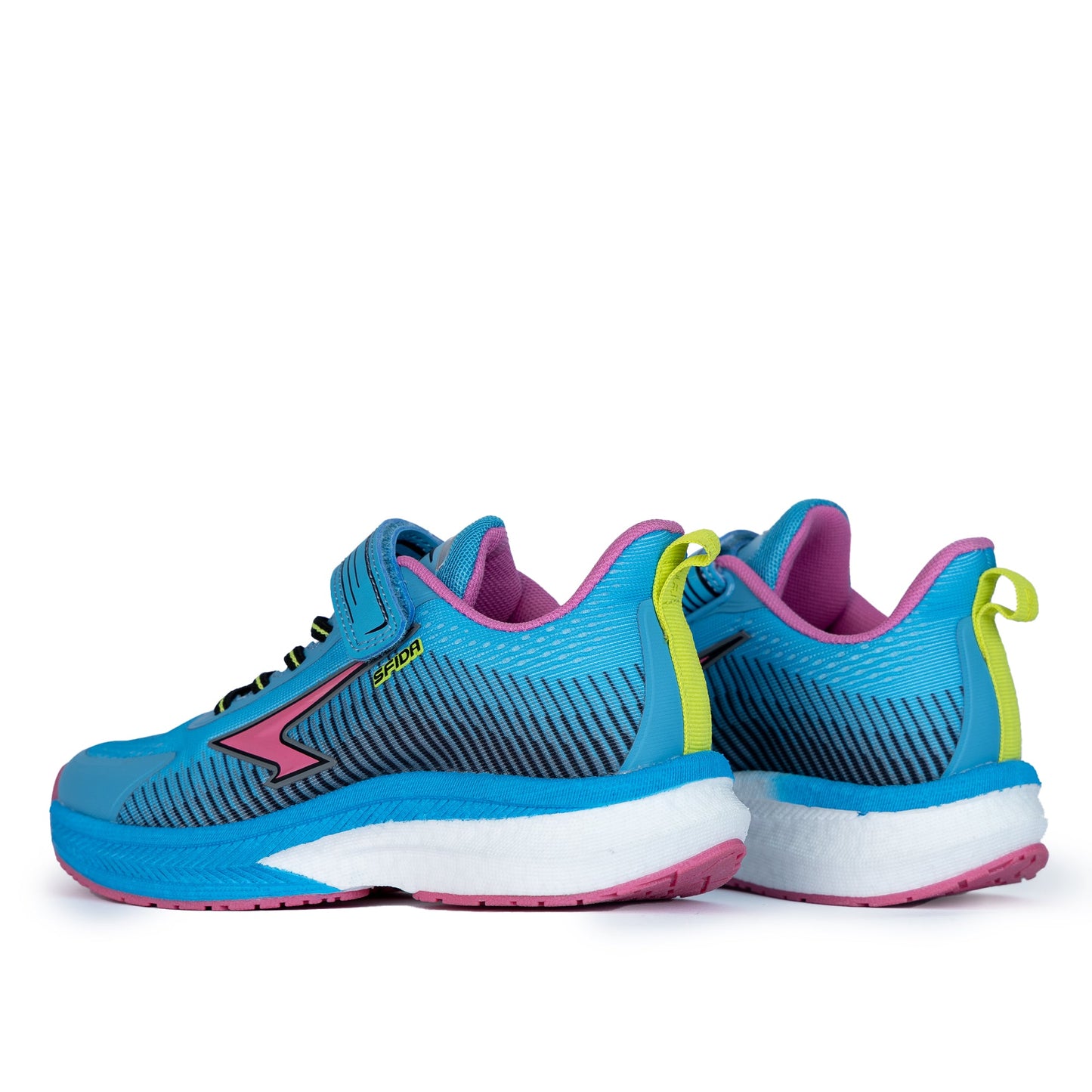 Zephyr Girl's Performance Runners V Strap - Blue/Pink-3