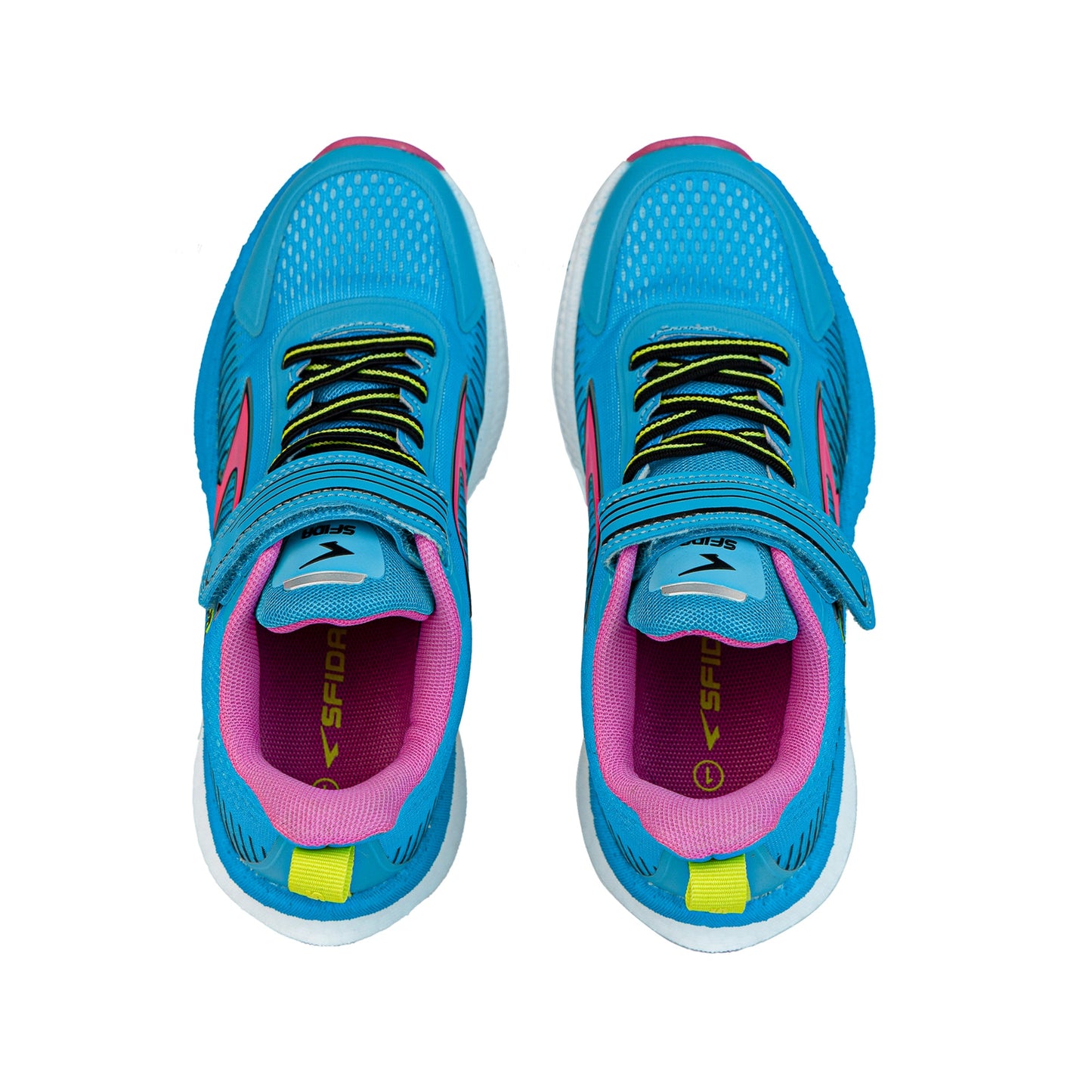 Zephyr Girl's Performance Runners V Strap - Blue/Pink-1