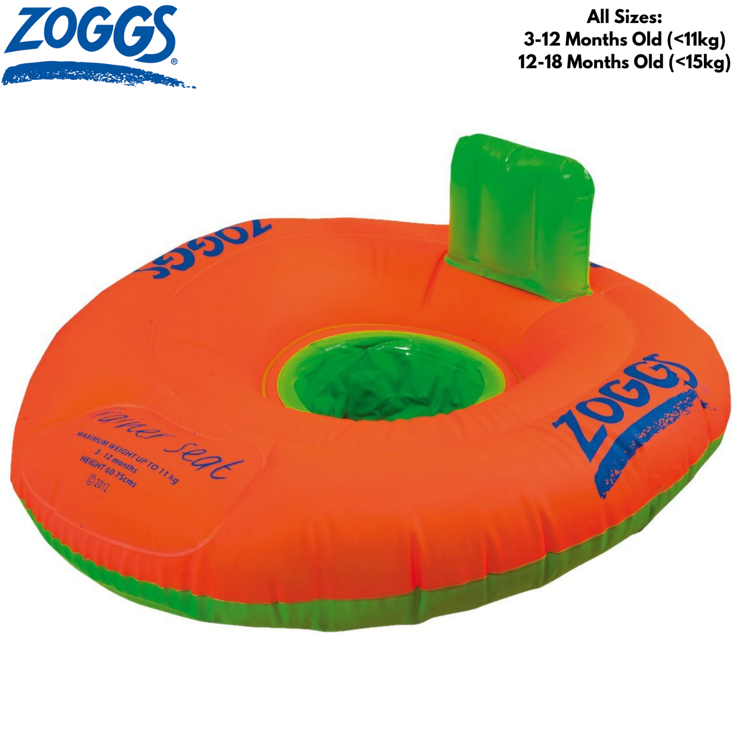 ZOGGS Stage 1 Trainer Seat Childrens Swimming Floatie Zoggy Kids Learn Training Inflatable-2
