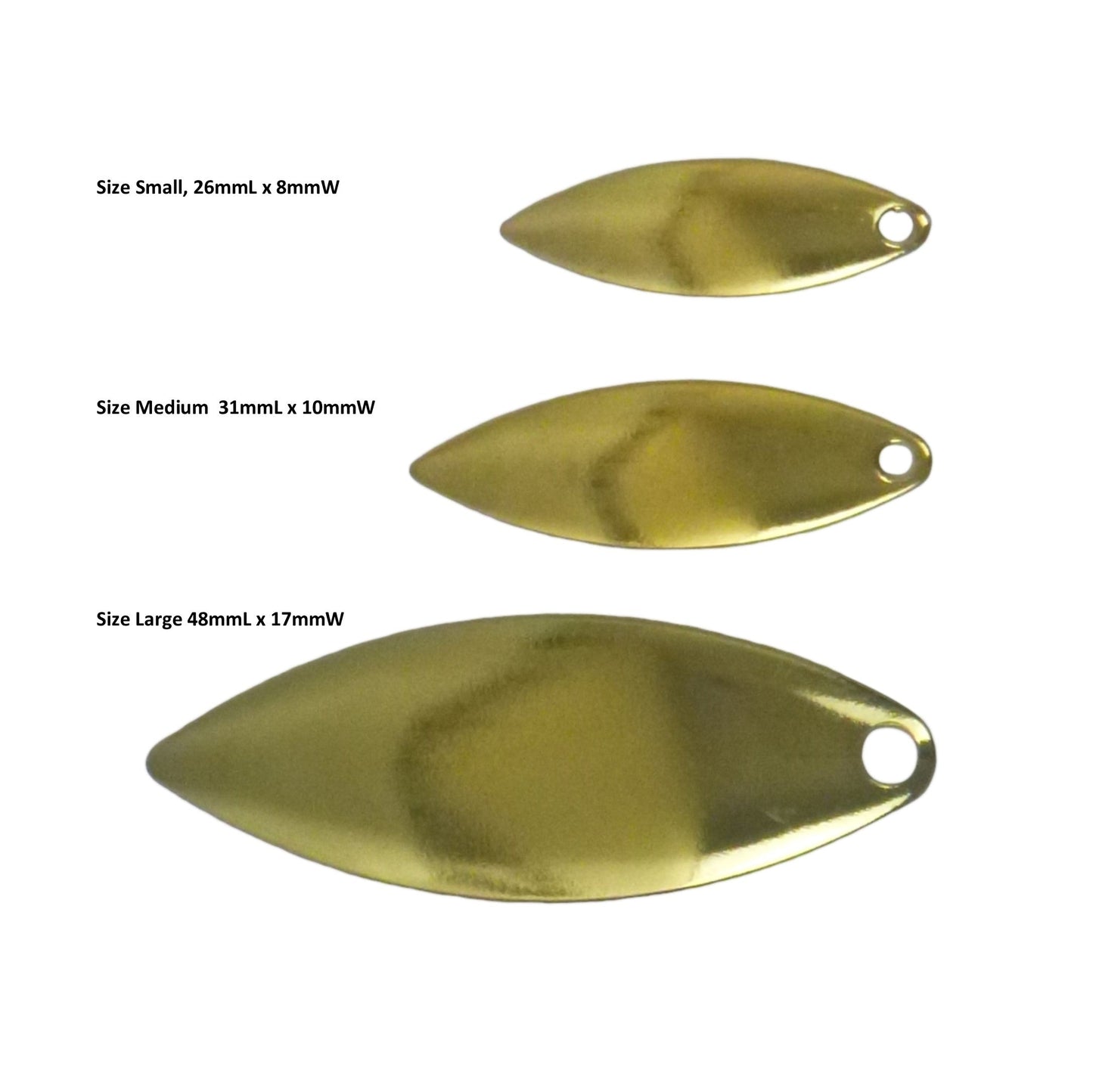 Artizan Smooth Willow Blade, Brass, 48mmL x 17mmW, Qty 5-1