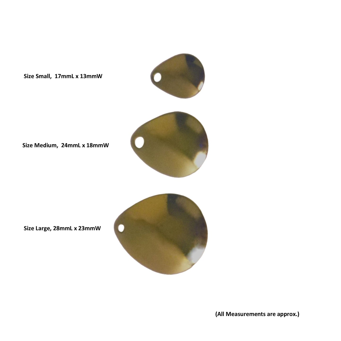 Artizan Smooth Colorado Blade, Brass, 24mmL x 18mmW, Qty 5-1