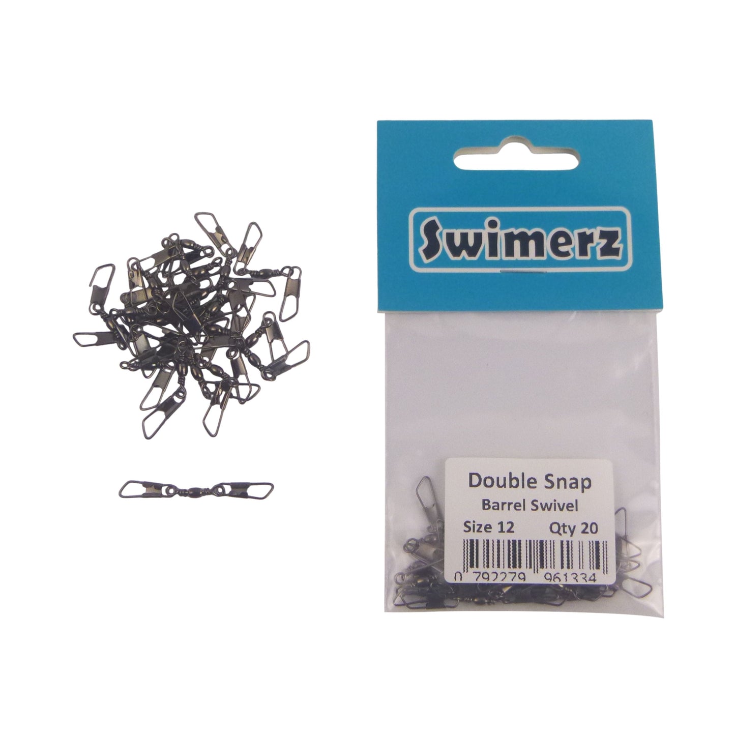 Swimerz Double Snap Barrel Swivels, Size 12, 20 pack-3