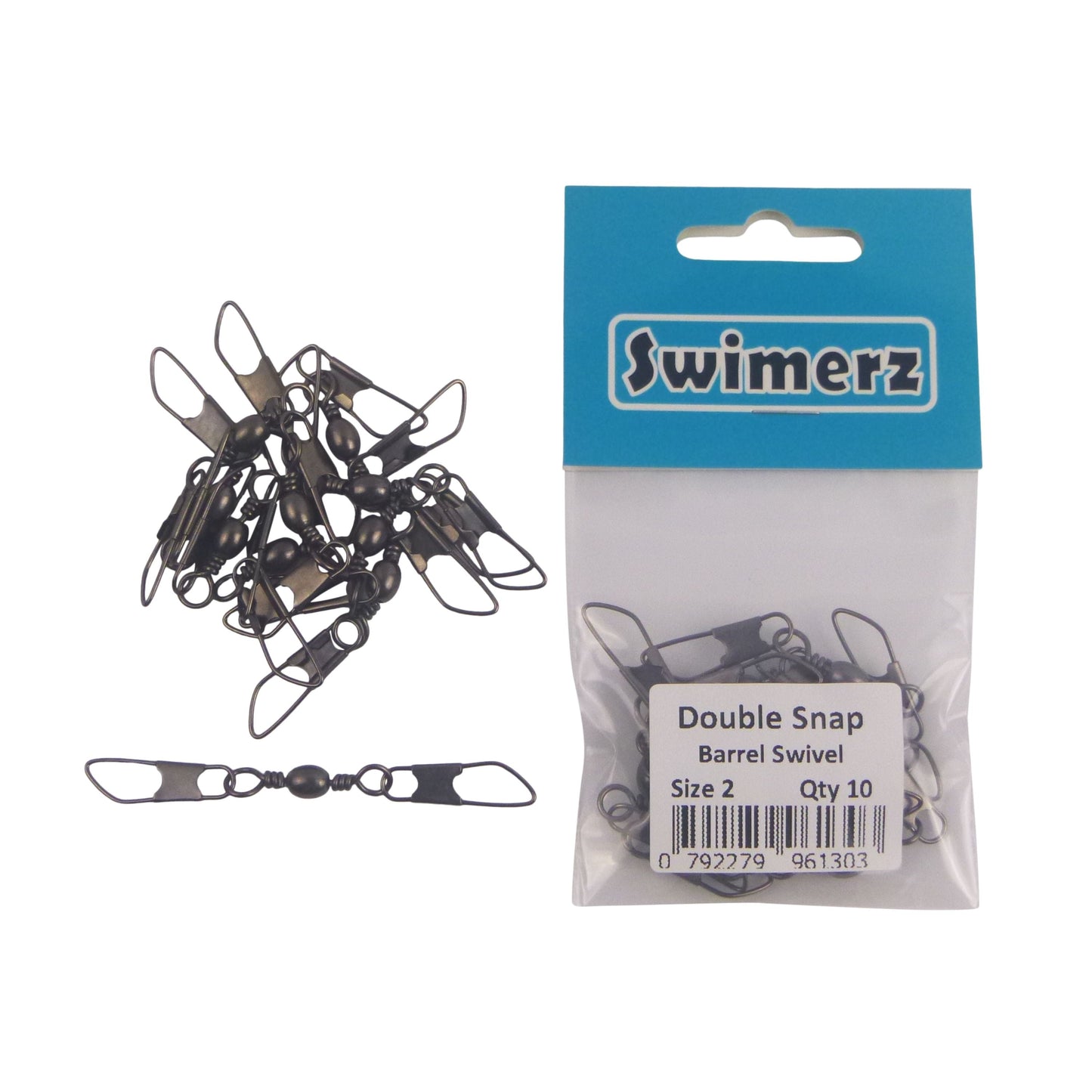 Swimerz Double Snap Barrel Swivels, Size 2, 10 pack-3