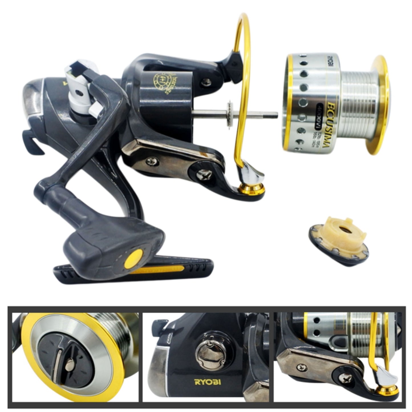 Ryobi Ecusima 2000 Spinning Reel, 5:1:1 Fast Retrieve 4+1 BB-2