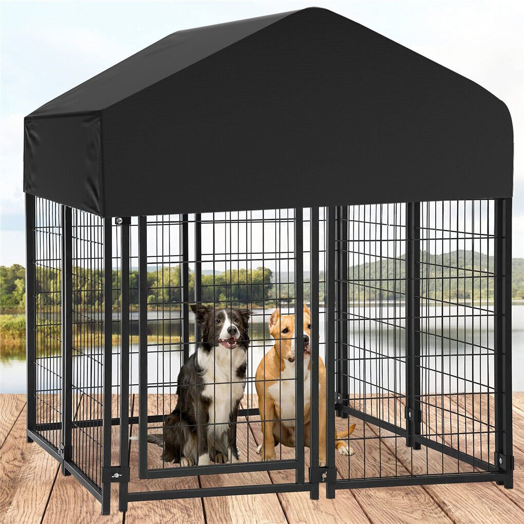 Extra Large Welded Wire Dog Kennel Outdoor Heavy Duty Crate Cage-4