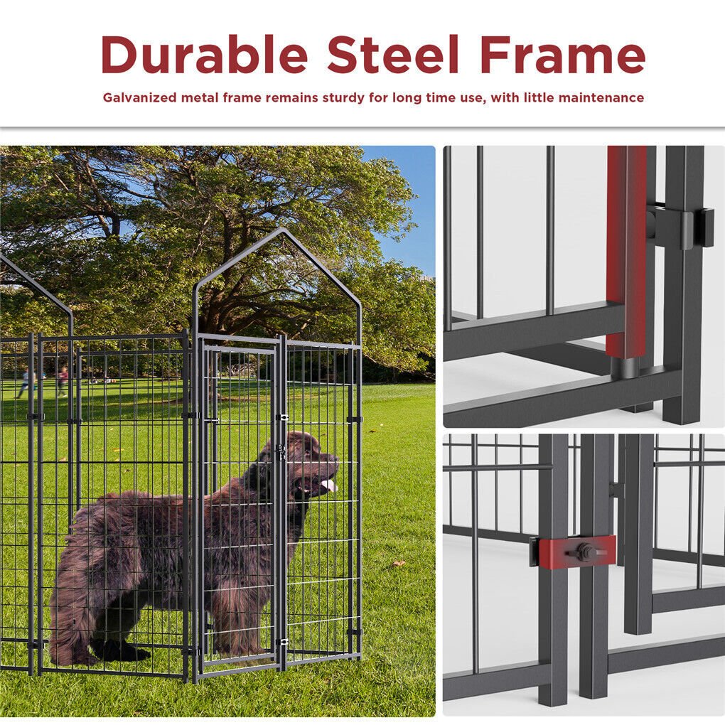 Extra Large Welded Wire Dog Kennel Outdoor Heavy Duty Crate Cage-2