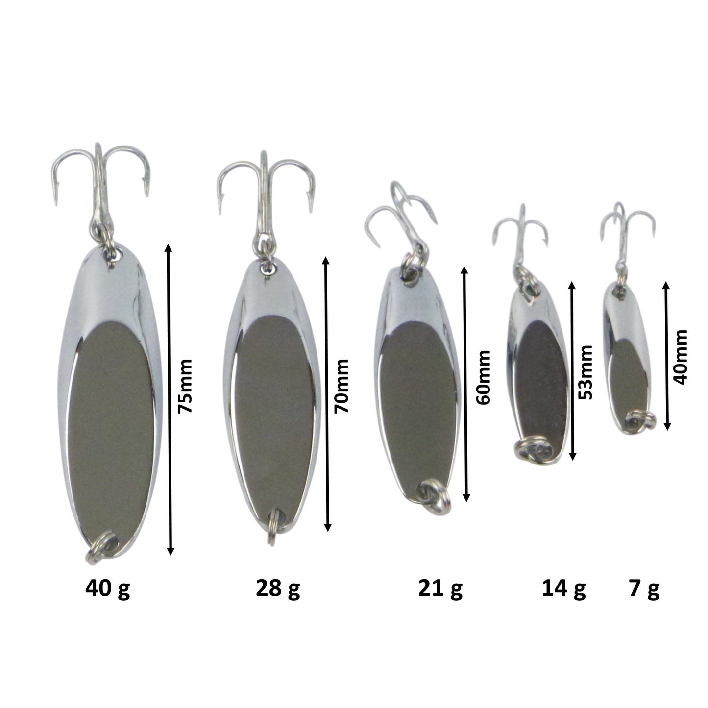 Finesse Chrome Kaster Jig, 40 Grams. Pack of 2 Jigs.-1