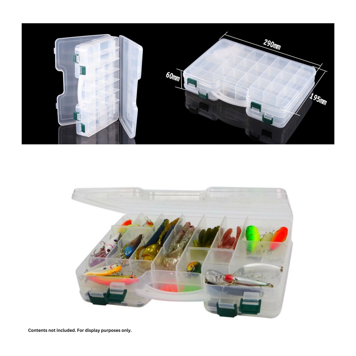 Rig Ezy 44 Compartment Double-sided Tackle Box. 295mmL x 210mmW x 6ommD-2