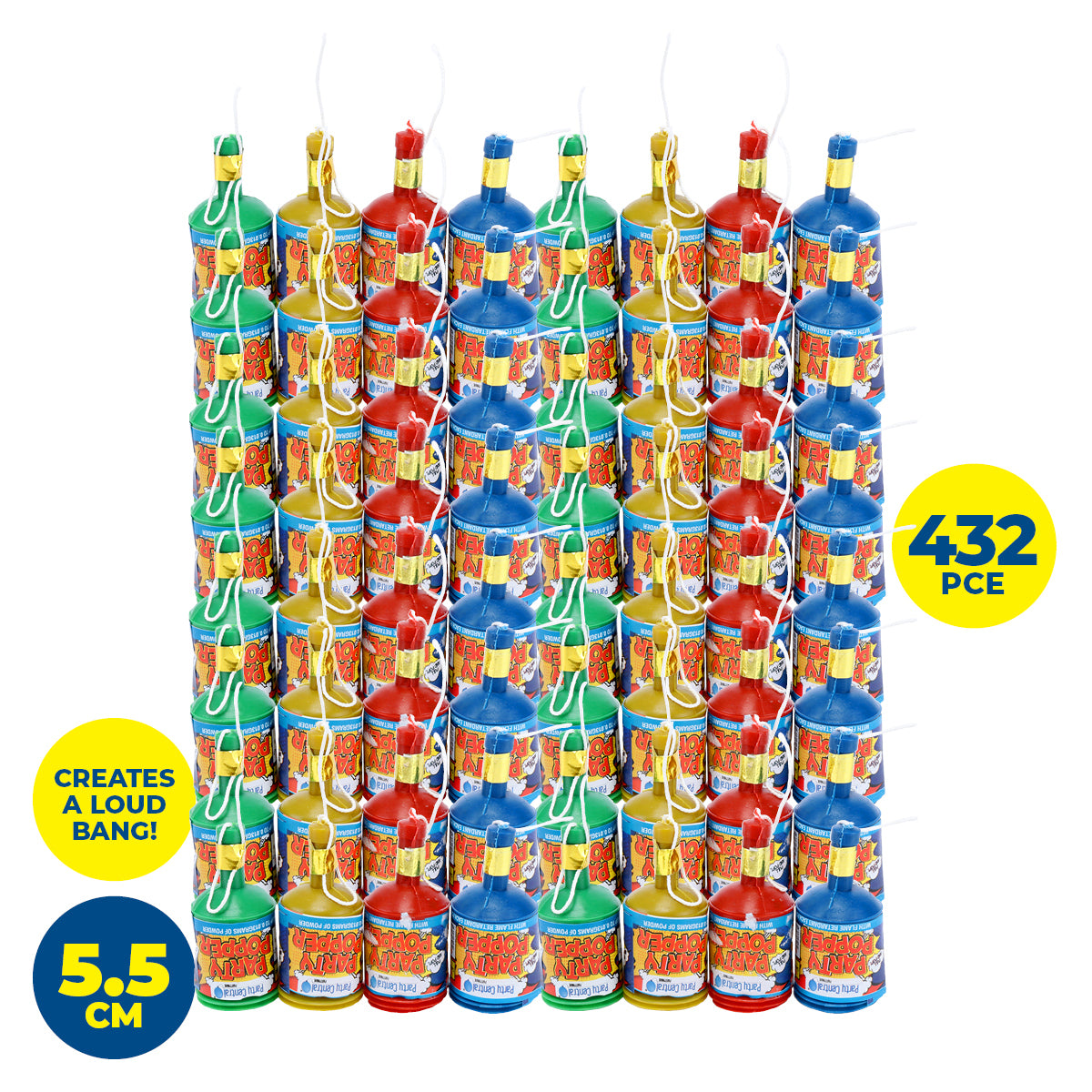 Party Central 432PCE Party Poppers Birthdays Celebrations Fun Exciting 5.5cm