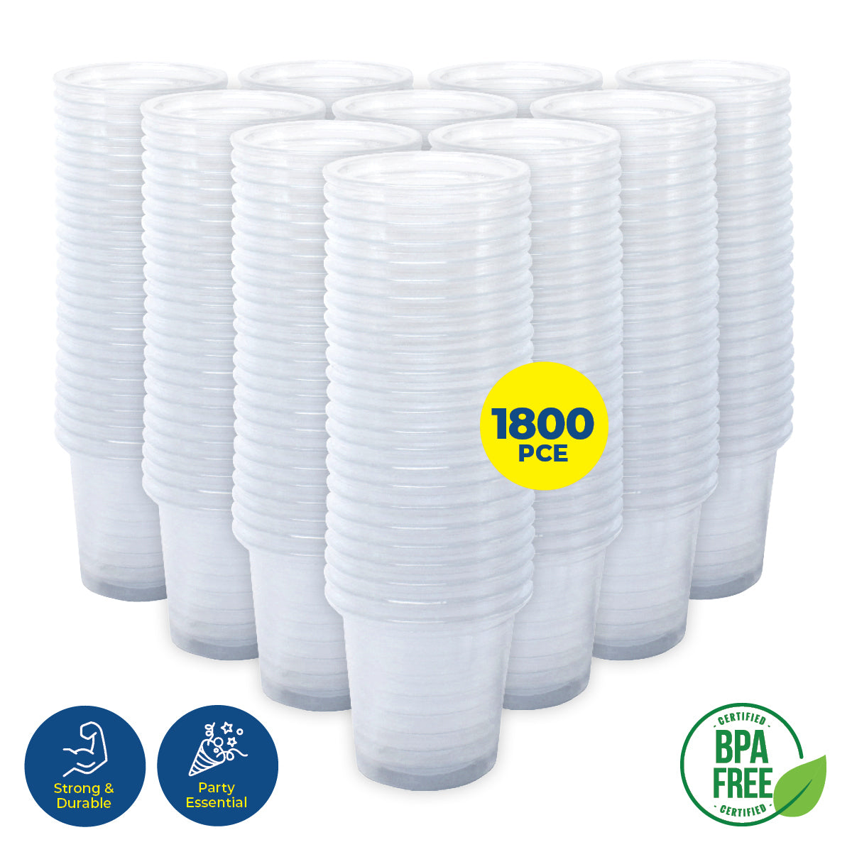 Party Central 1800PCE 30ml Shot Cups Drinks Jelly Sauces 40 x 45mm