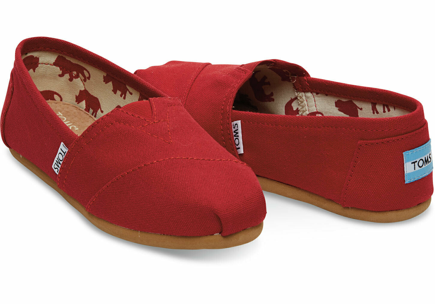 TOMS Womens Classic Alpargata Shoes - Red (Casual Slip-On Canvas Flats)-3