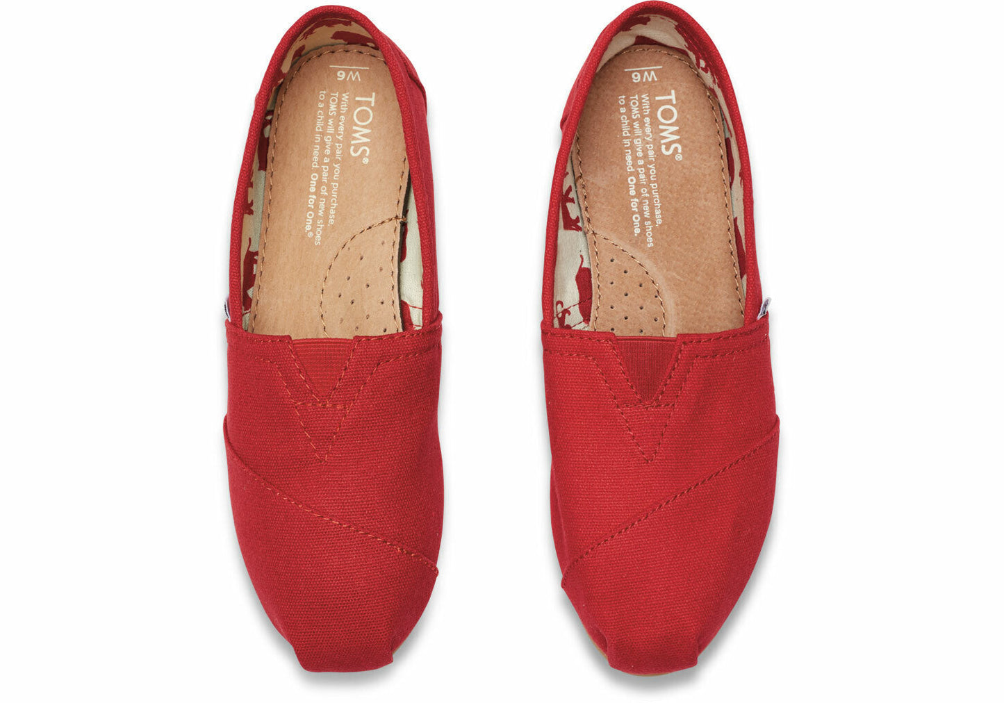 TOMS Womens Classic Alpargata Shoes - Red (Casual Slip-On Canvas Flats)-4