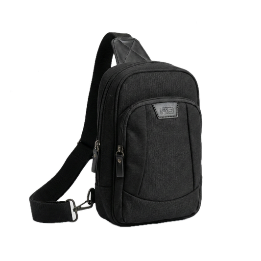 FIB Byron Sling Backpack Bag Travel w/ Single Adjustable Strap - Black
