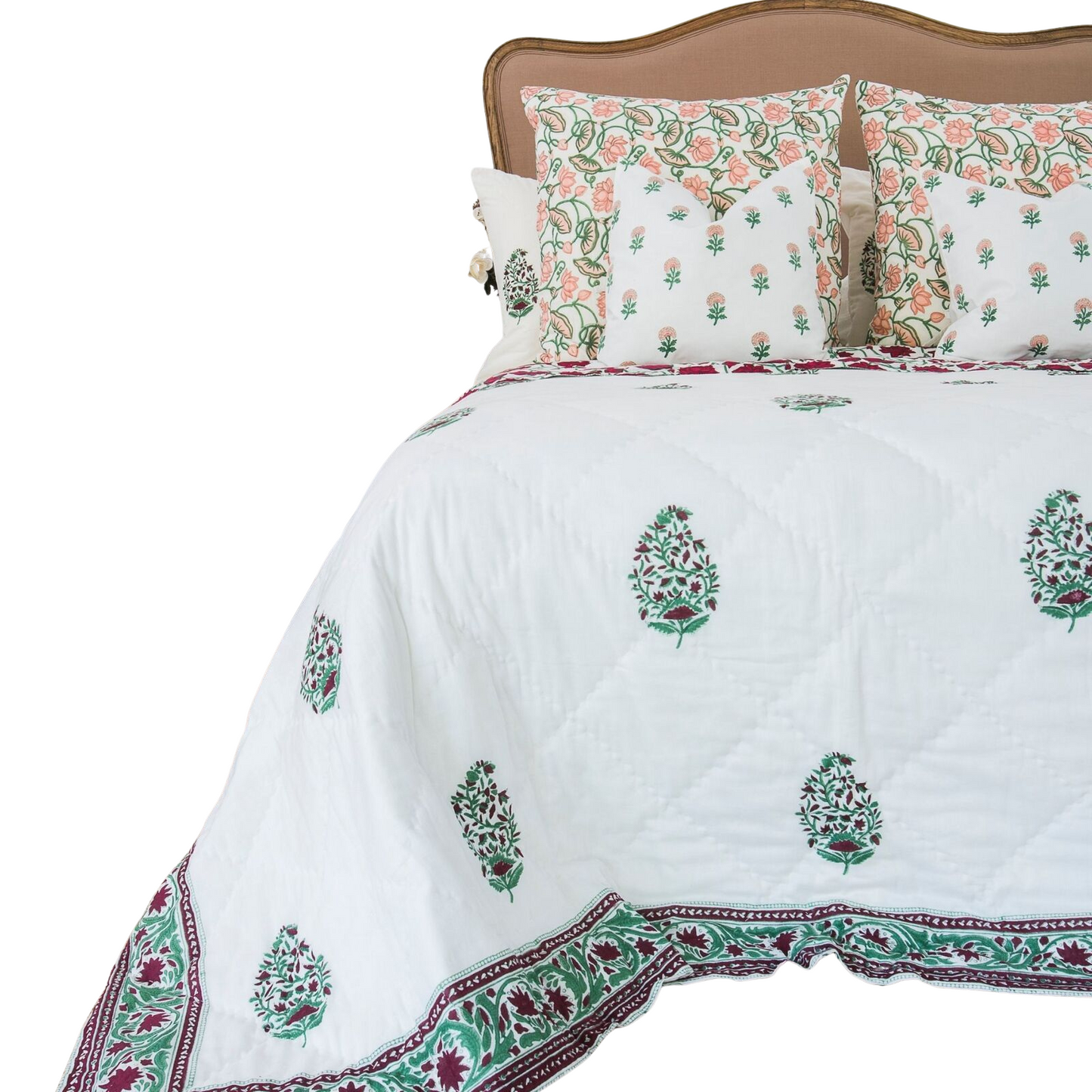 Kolka Kaner Coverlet Bedspread Quilt Bed Doona - Ruby (Queen 210cm x 210cm Size)-1