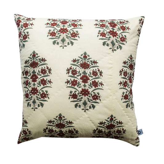 1x Kolka Cotton Gulbahar Quilted Euro Sham Superior Quality High Durable - Ruby-0