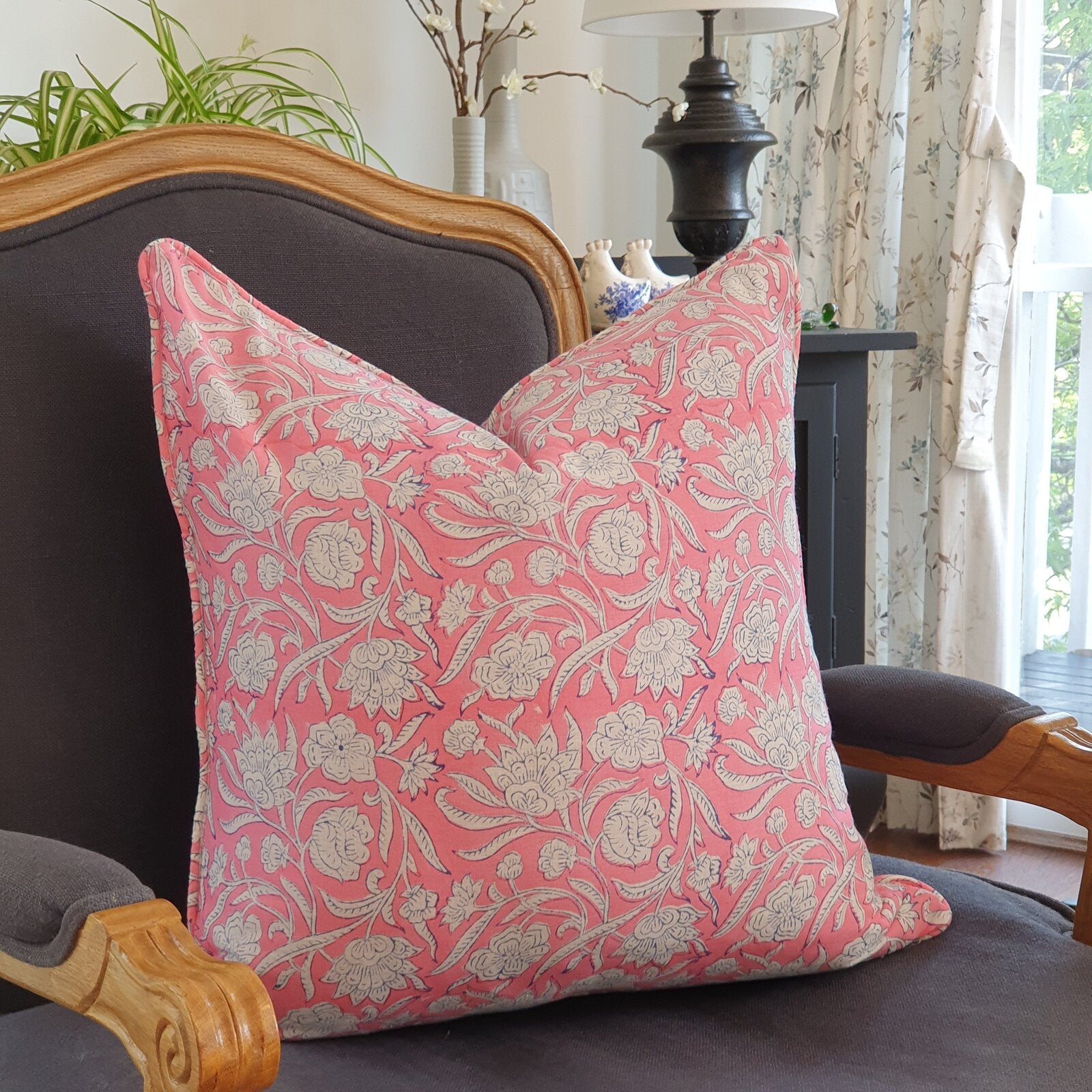 Kolka Pastel Pink Decorative Soft Cotton Voile Decorative Cushion - Pink-1