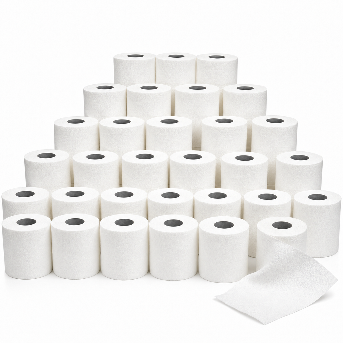 48x Rolls 2 Ply White Toilet Tissue Paper (4 Packs of 12) 400 Sheets - 1 Bag