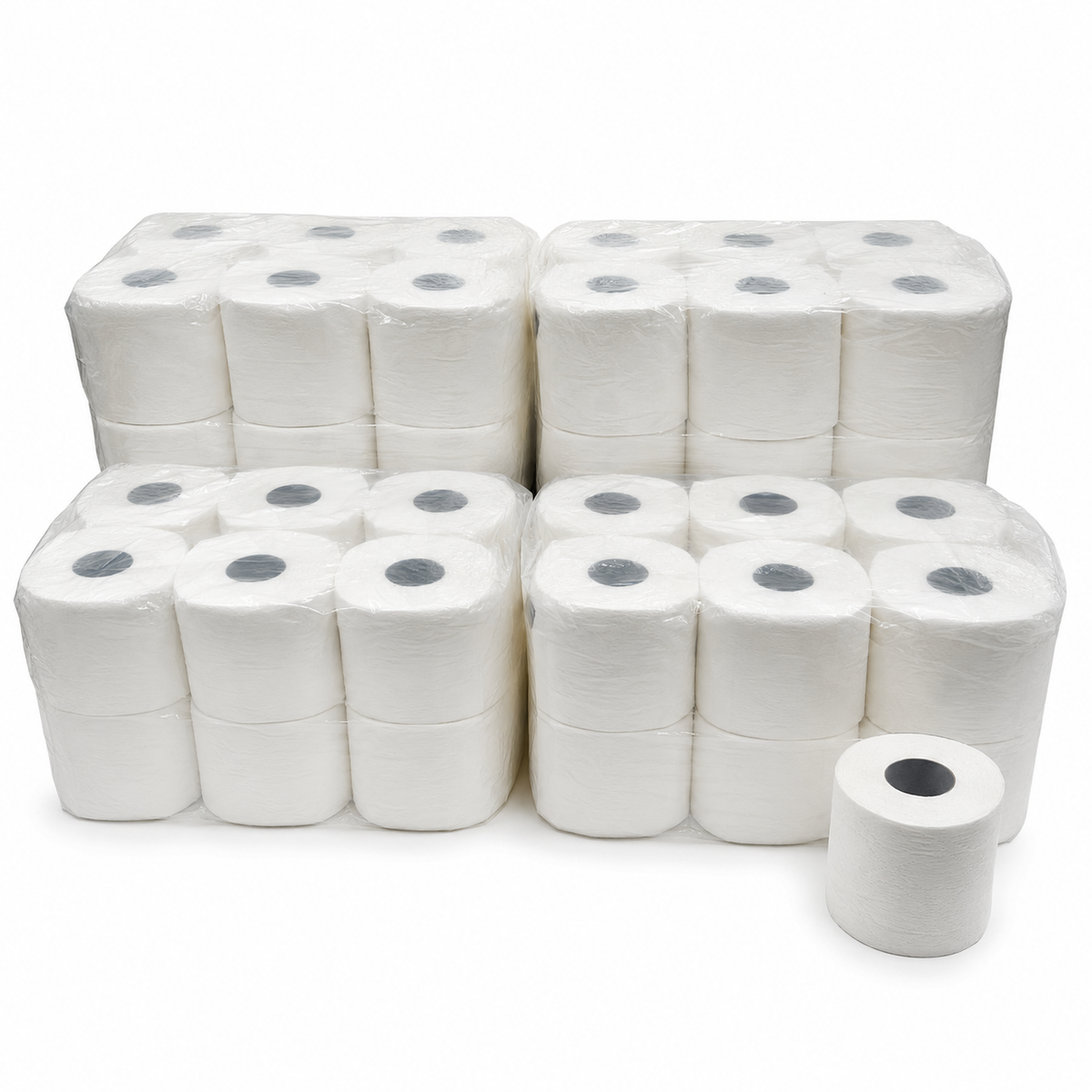 48x Rolls 2 Ply White Toilet Tissue Paper (4 Packs of 12) 400 Sheets - 1 Bag