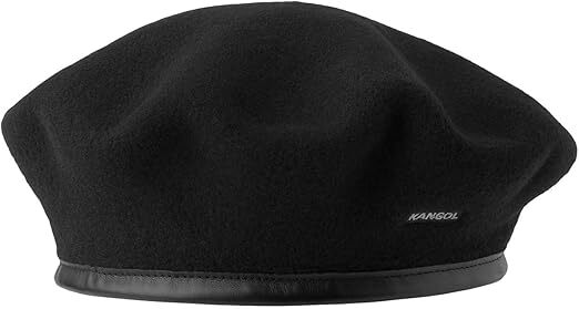 KANGOL Wool Monty Beret French Hat Military Cap in Black-0