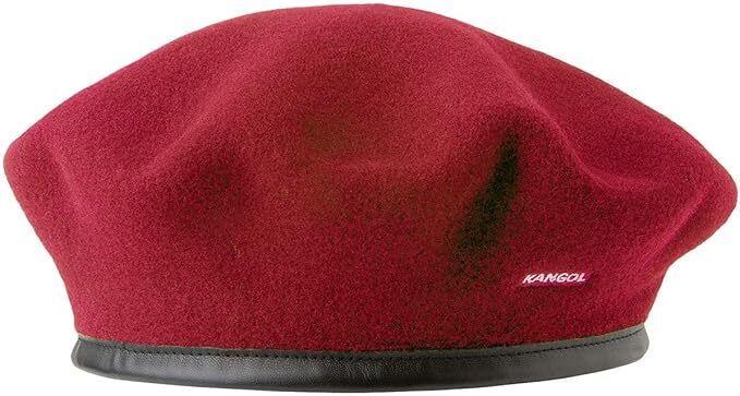 KANGOL Wool Monty Beret French Hat Military Cap in Red-0