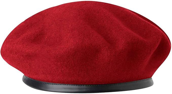 KANGOL Wool Monty Beret French Hat Military Cap in Red-3