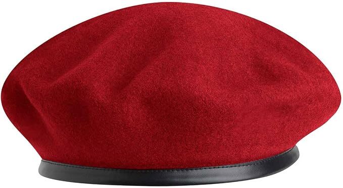 KANGOL Wool Monty Beret French Hat Military Cap in Red-4
