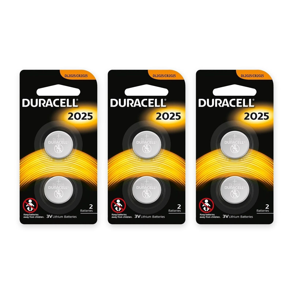 3x 2-Pack Duracell CR2025 Batteries Lithium 3V Battery Security 2025 (6 Total)