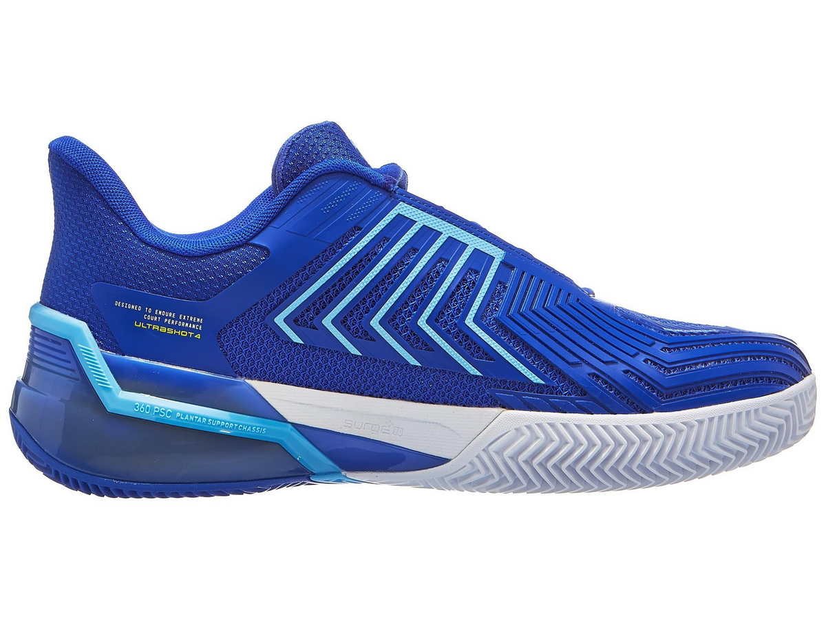 K-Swiss Mens Ultra Shot 4 Clay Herringbone Tennis Shoes in Dazzling Blue/White