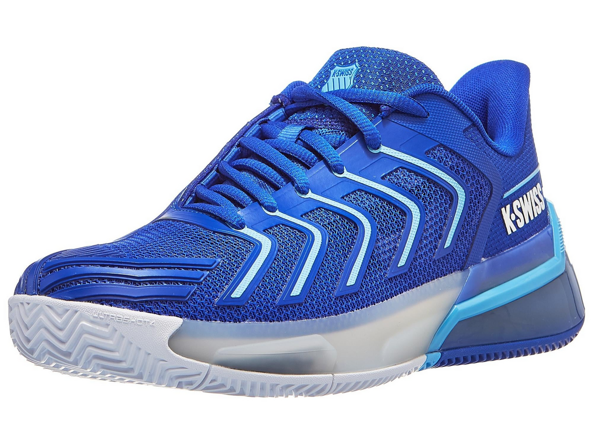 K-Swiss Mens Ultra Shot 4 Clay Herringbone Tennis Shoes in Dazzling Blue/White