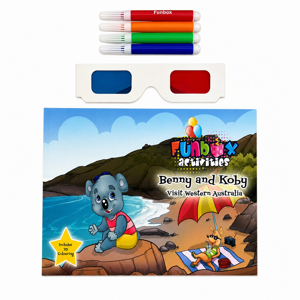 Funbox 3D Colouring Set Benny & Koby Western Australia Kids Childrens Toy 3+