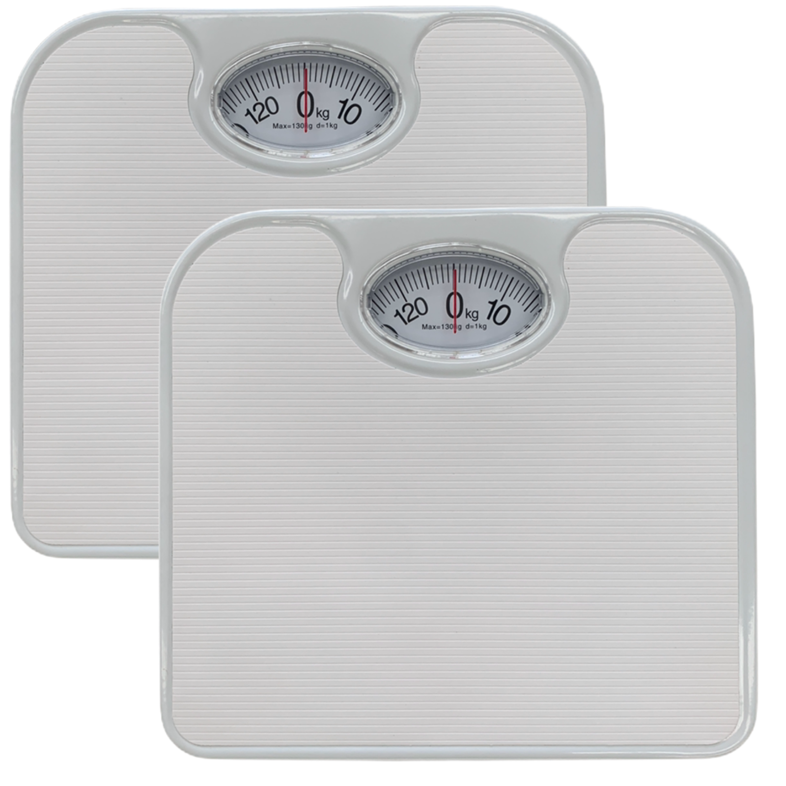 2x 130kg Mechanical Bathroom Scales Weight Checker Kilo Kg Kilograms - White-0