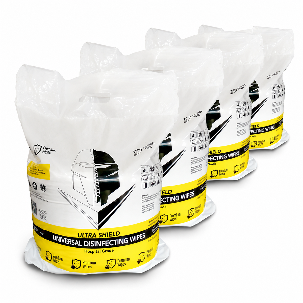 3200x Ultra Shield Premium Disinfecting Wipes 35GSM Hospital Grade (150mm x 200mm)